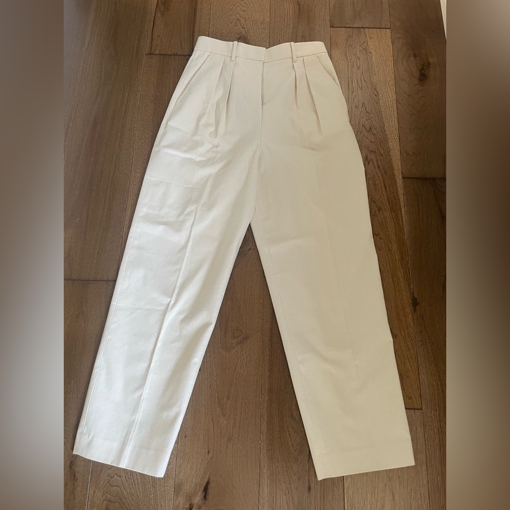 Tory Burch Cream Chinos High-Waisted Relaxed